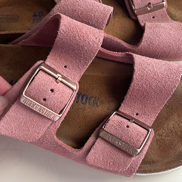 Birkenstock Arizona Sandals - Dusty Pink Suede with Rose Gold Buckles - Size: 40 - Picture 7 of 12
